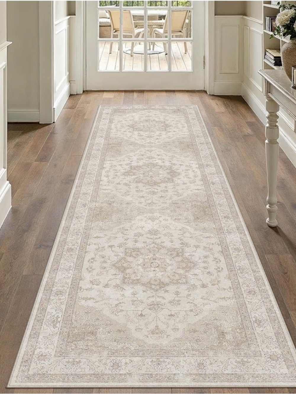 Beige 3x10 Washable Vintage Runner